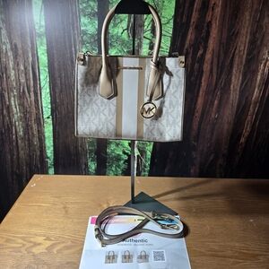 Michael Kors Beige and White Women's Bag